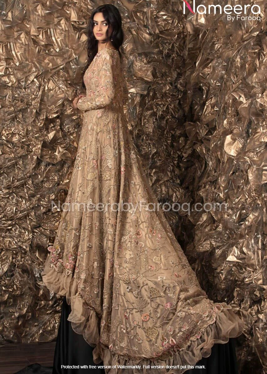 Alluring Golden Pakistani Designer Bridal Dress #BN110 4 Alluring Golden Pakistani Designer Bridal Dress #BN110 - Image 2