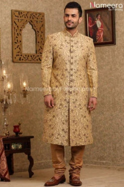 Beige Groom Sherwani For Wedding Online 2021 #GR98