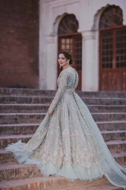 Blue Wedding Lehenga And Pishwas Pakistani Bridal Dress 10 Blue Wedding Lehenga And Pishwas Pakistani Bridal Dress -LuxPak Bridal Studio Store BlueWeddingLehengaandPishwasPakistaniBridalDressOnline