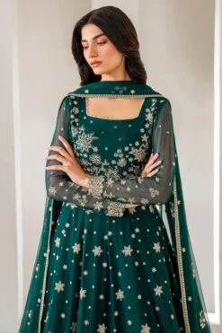 Bottle Green Luxury Pakistani Wedding Dress In Layered Pishwas Style 12 Bottle Green Luxury Pakistani Wedding Dress In Layered Pishwas Style -LuxPak Bridal Studio Store BottleGreenLuxuryPakistaniWeddingDressLayeredPishwasStyle