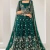 Bottle Green Luxury Pakistani Wedding Dress In Layered Pishwas Style 1 Bottle Green Luxury Pakistani Wedding Dress In Layered Pishwas Style -LuxPak Bridal Studio Store BottleGreenLuxuryPakistaniWeddingDressinLayeredPishwasStyle