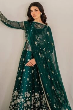 Bottle Green Luxury Pakistani Wedding Dress In Layered Pishwas Style 11 Bottle Green Luxury Pakistani Wedding Dress In Layered Pishwas Style -LuxPak Bridal Studio Store BottleGreenLuxuryPakistaniWeddingDressinPishwasStyle
