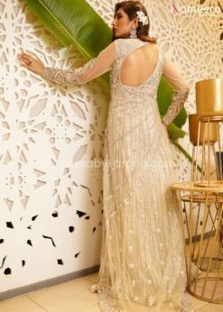 Bridal Maxi Dress Pakistani For Wedding 2021 #BR131 8 Bridal Maxi Dress Pakistani For Wedding 2021 #BR131 -LuxPak Bridal Studio Store BridalMaxiDressPakistaniforWeddingBacksideEmbroidery