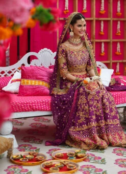 Pakistani Bridal Aubergine Purple Color Lehnga Choli For Wedding 13 Pakistani Bridal Aubergine Purple Color Lehnga Choli For Wedding -LuxPak Bridal Studio Store Bridal Aubergine Purple Lehnga Choli for Wedding