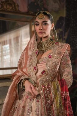 Pakistani Bridal Dress Peach Peshwas And Lehenga Style 10 Pakistani Bridal Dress Peach Peshwas And Lehenga Style -LuxPak Bridal Studio Store Bridal Dress Peach Peshwas and Lehenga Style