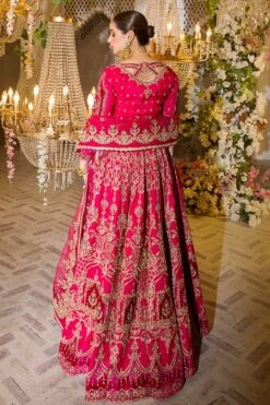 Pakistani Bridal Dress Shocking Pink Lehenga With Choli Dupatta -LuxPak Bridal Studio Store Bridal Dress Pink Lehenga With Choli Dupatta