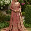 Pakistani Bridal Dress Embellished In Red Farshi Lehenga Style