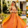 Pakistani Bridal Dress EmbellishedSaffron Lehenga Choli 2 Pakistani Bridal Dress EmbellishedSaffron Lehenga Choli -LuxPak Bridal Studio Store Bridal Embellished Saffron Lehenga Choli