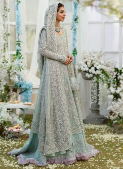 Celina Aqua Trailled Pakistani Bridal Dress Embroidered Kalidar Pishwas 9 Celina Aqua Trailled Pakistani Bridal Dress Embroidered Kalidar Pishwas -LuxPak Bridal Studio Store CelinaAquaTrailledPakistaniBridalDressKalidarPishwas