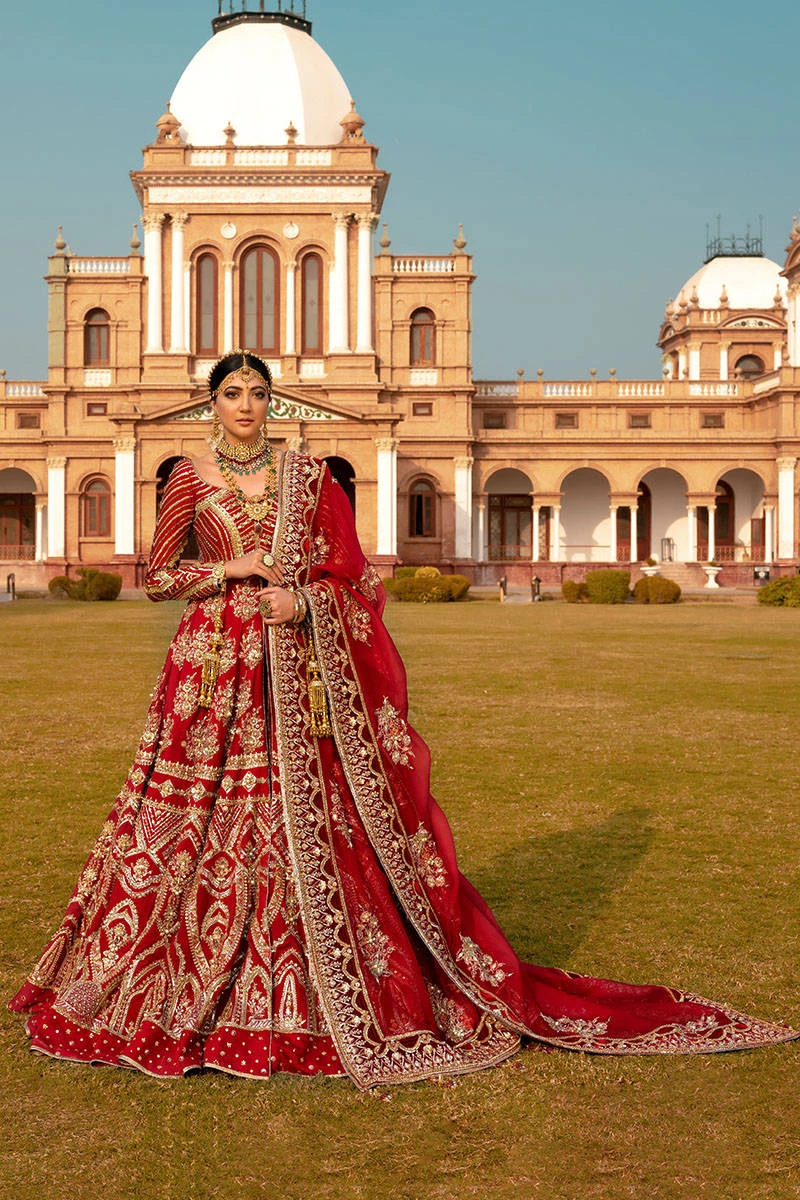 Bridal Pishwas With Gharara Red Pakistani Dress #BS767 6 Bridal Pishwas With Gharara Red Pakistani Dress #BS767 - Image 4