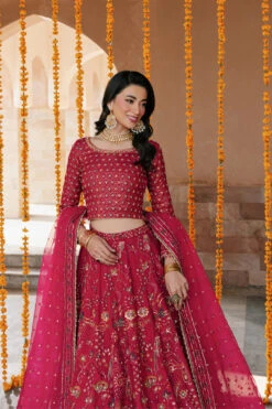 Classic Hot Pink Heavily Embellished Pakistani Wedding Lehenga Choli 10 Classic Hot Pink Heavily Embellished Pakistani Wedding Lehenga Choli -LuxPak Bridal Studio Store ClassicHotPinkHeavilyEmbellishedPakistaniWeddingDressCholi