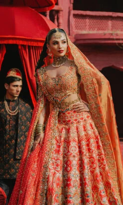 Pakistani Bridal Dress In Lehenga Dupatta Choli Style -LuxPak Bridal Studio Store ClassicPakistaniBridalDressinLehengaDupattaCholiStyle