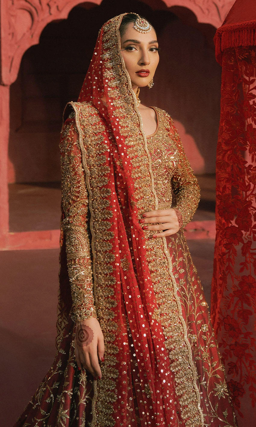 Pakistani Bridal Dress In Raw Silk Lehenga Choli Style 4 Pakistani Bridal Dress In Raw Silk Lehenga Choli Style - Image 2