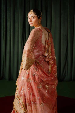 Pakistani Wedding Dress In Pink Gharara Kameez Style -LuxPak Bridal Studio Store ClassicPakistaniWeddingDressinPinkGhararaKameezStyle