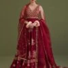 Classic Red Pakistani Wedding Wear Embroidered Lehenga Choli Duaptta -LuxPak Bridal Studio Store ClassicRedPakistaniWeddingWearEmbroideredLehengaCholiDuaptta
