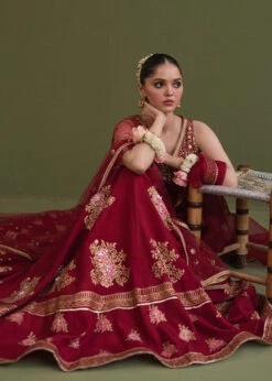 Classic Red Pakistani Wedding Wear Embroidered Lehenga Choli Duaptta -LuxPak Bridal Studio Store ClassicRedPakistaniWeddingWearLehengaCholiDuaptta