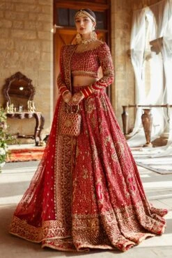 Crimson Red Lehenga Choli Dupatta Bridal Wedding Dress 10 Crimson Red Lehenga Choli Dupatta Bridal Wedding Dress -LuxPak Bridal Studio Store CrimsonRedLehengaCholiDupattaBridalWeddingDress