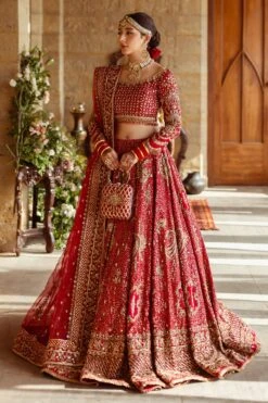 Crimson Red Lehenga Choli Dupatta Bridal Wedding Dress 13 Crimson Red Lehenga Choli Dupatta Bridal Wedding Dress -LuxPak Bridal Studio Store CrimsonRedLehengaCholiDupattaBridalWeddingDressOnline