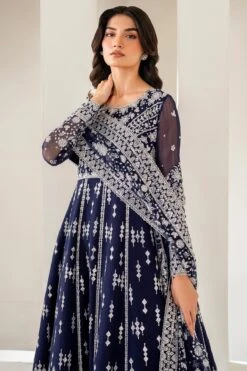 Deep Blue Embroidered Pakistani Wedding Dress With Pishwas Gharara 9 Deep Blue Embroidered Pakistani Wedding Dress With Pishwas Gharara -LuxPak Bridal Studio Store DeepBlueEmbroideredPakistaniWeddingDressPishwasGharara