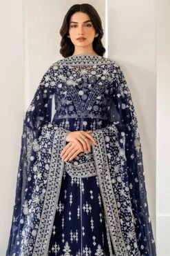 Deep Blue Embroidered Pakistani Wedding Dress With Pishwas Gharara 11 Deep Blue Embroidered Pakistani Wedding Dress With Pishwas Gharara -LuxPak Bridal Studio Store DeepBluePakistaniWeddingDresswithPishwasGharara