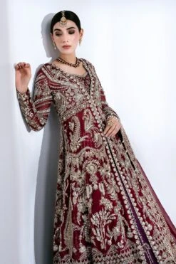 Deep Red Kalidaar Lehenga Style Pakistani Bridal Dress 11 Deep Red Kalidaar Lehenga Style Pakistani Bridal Dress -LuxPak Bridal Studio Store DeepRedKalidaarLehengaStylePakistaniBridalDressOnline