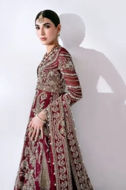 Deep Red Kalidaar Lehenga Style Pakistani Bridal Dress 13 Deep Red Kalidaar Lehenga Style Pakistani Bridal Dress -LuxPak Bridal Studio Store DeepRedKalidaarandLehengaStylePakistaniBridalDress