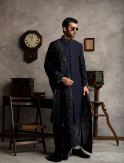 Designer Blue Pakistani Sherwani For Wedding Wear #GN94