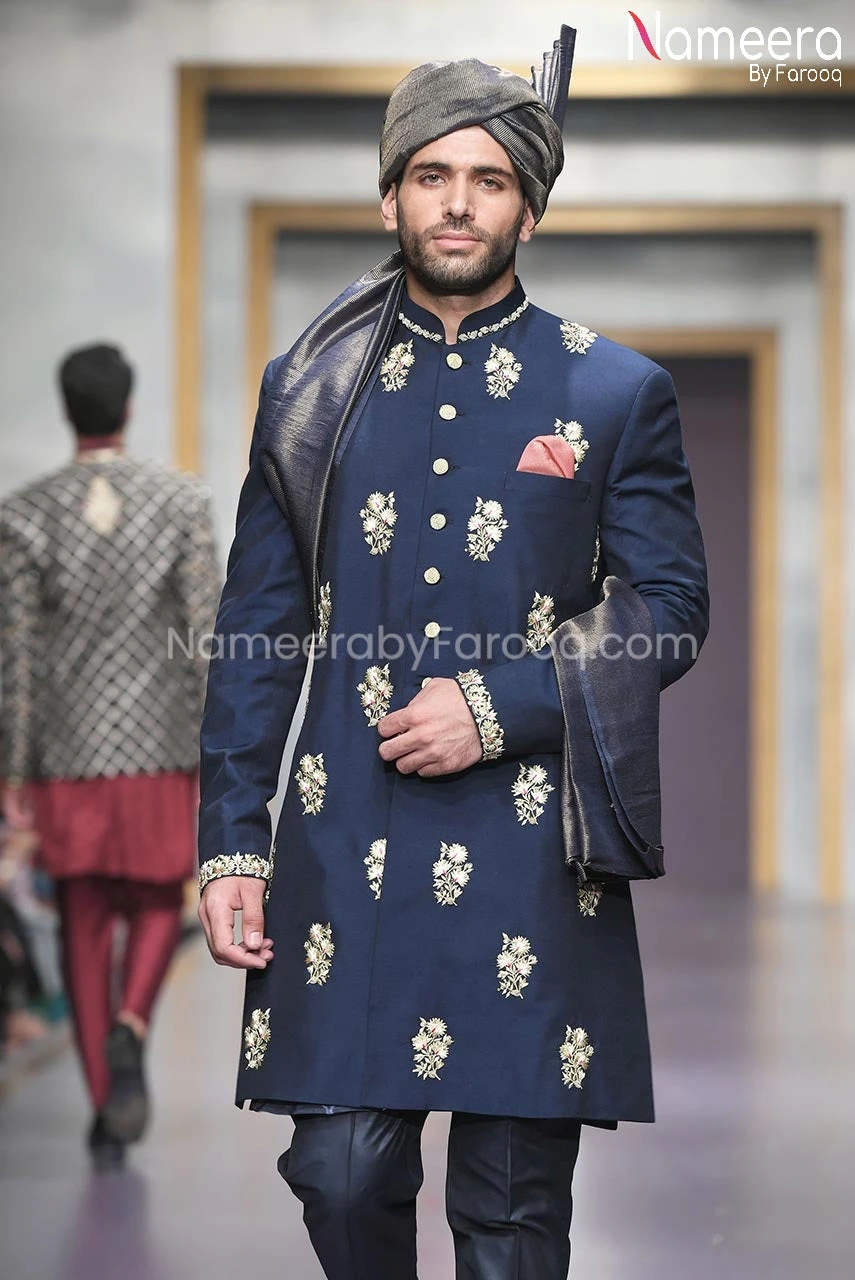 Designer Men's Sherwani With Embroidery Online #GR44 4 Designer Men's Sherwani With Embroidery Online #GR44 - Image 2