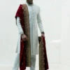 Designer Plain White Sherwani For Wedding Wear #GN108 -LuxPak Bridal Studio Store DesignerPlainWhiteSherwaniforWeddingWear