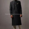 Designer Sherwani Plain In Elegant Black Color #GR58 2 Designer Sherwani Plain In Elegant Black Color #GR58 -LuxPak Bridal Studio Store DesignerSherwaniplaininElegantBlackcolor