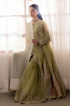 Dusty Lime Heavily Embellished Kurta Sharara Style Pakistani Wedding Dress 10 Dusty Lime Heavily Embellished Kurta Sharara Style Pakistani Wedding Dress -LuxPak Bridal Studio Store DustyLimeHeavilyEmbellishedKurtaStylePakistaniWeddingDress