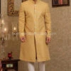 Elegant Golden Pakistani Sherwani For Groom 2021 #GR73 2 Elegant Golden Pakistani Sherwani For Groom 2021 #GR73 -LuxPak Bridal Studio Store ElegantGoldenPakistaniSherwaniforGroom2021 3