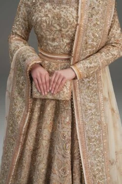 Pakistani Wedding Dress In Net Choli And Lehenga Style -LuxPak Bridal Studio Store ElegantPakistaniWeddingDressinNetCholiandLehengaStyle