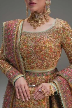 Pakistani Wedding Dress In Yellow Lehenga Choli Style -LuxPak Bridal Studio Store ElegantPakistaniWeddingDressinYellowLehengaCholiStyle