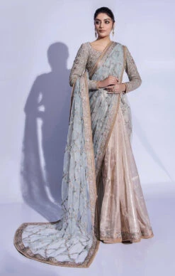Royal Bridal Wedding Dress In Embroidered Saree Style