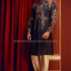 Embroidered Mens Sherwani In Navy Blue Color #GR26 1 Embroidered Mens Sherwani In Navy Blue Color #GR26 -LuxPak Bridal Studio Store EmbroideredMensSherwaniinNavyBlueColor 2