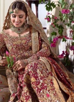 Embroiderd Red Bridal Lehenga Pakistani Bridal Dress 9 Embroiderd Red Bridal Lehenga Pakistani Bridal Dress -LuxPak Bridal Studio Store Embroidered Lehenga Pakistani Bridal Dress