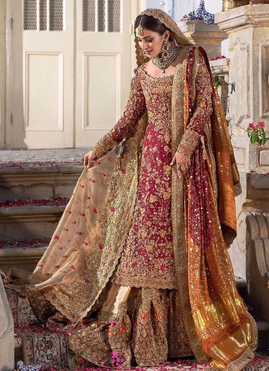 Embroiderd Red Bridal Lehenga Pakistani Bridal Dress 3 Embroiderd Red Bridal Lehenga Pakistani Bridal Dress