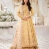 Golden Embroidered Pakistani Wedding Gown Pishwas With Crushed Gharara 1 Golden Embroidered Pakistani Wedding Gown Pishwas With Crushed Gharara -LuxPak Bridal Studio Store GoldenEmbroideredPakistaniGownPishwasWithCrushedGharara