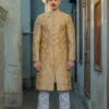 Golden Pakistani Sherwani For Dulha Designer Dress #GN76 2 Golden Pakistani Sherwani For Dulha Designer Dress #GN76 -LuxPak Bridal Studio Store GoldenPakistaniSherwaniforDulhaDesignerDress