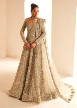 Gown Lehenga Style Silver Grey Pakistani Bridal Dress 12 Gown Lehenga Style Silver Grey Pakistani Bridal Dress -LuxPak Bridal Studio Store GownandLehengaStyleSilverGreyPakistaniBridalDress