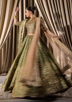 Green Lehenga Choli And Dupatta Pakistani Bridal Dress 11 Green Lehenga Choli And Dupatta Pakistani Bridal Dress -LuxPak Bridal Studio Store GreenLehengaCholiandDupattaPakistaniBridalDressOnline