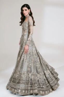 Grey Pakistani Bridal Dress In Gown And Lehenga Style 12 Grey Pakistani Bridal Dress In Gown And Lehenga Style -LuxPak Bridal Studio Store GreyPakistaniBridalDressinGownandLehengaStyle