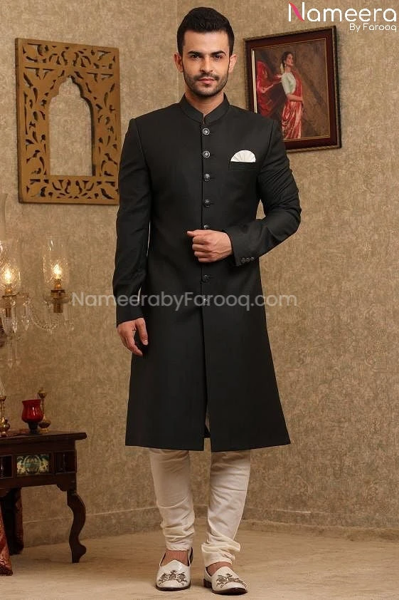 Latest Black Sherwani For Wedding Online 2021 #GR95 3 Latest Black Sherwani For Wedding Online 2021 #GR95