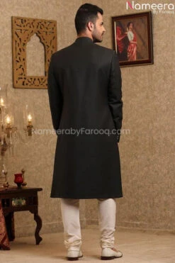 Latest Black Sherwani For Wedding Online 2021 #GR95 8 Latest Black Sherwani For Wedding Online 2021 #GR95 -LuxPak Bridal Studio Store LatestBlackSherwaniforWeddingOnline2021 3