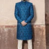 Latest Blue Sherwani For Groom With Crystal Work #GR62 1 Latest Blue Sherwani For Groom With Crystal Work #GR62 -LuxPak Bridal Studio Store LatestBlueSherwaniforGroomwithCrystalWork 2