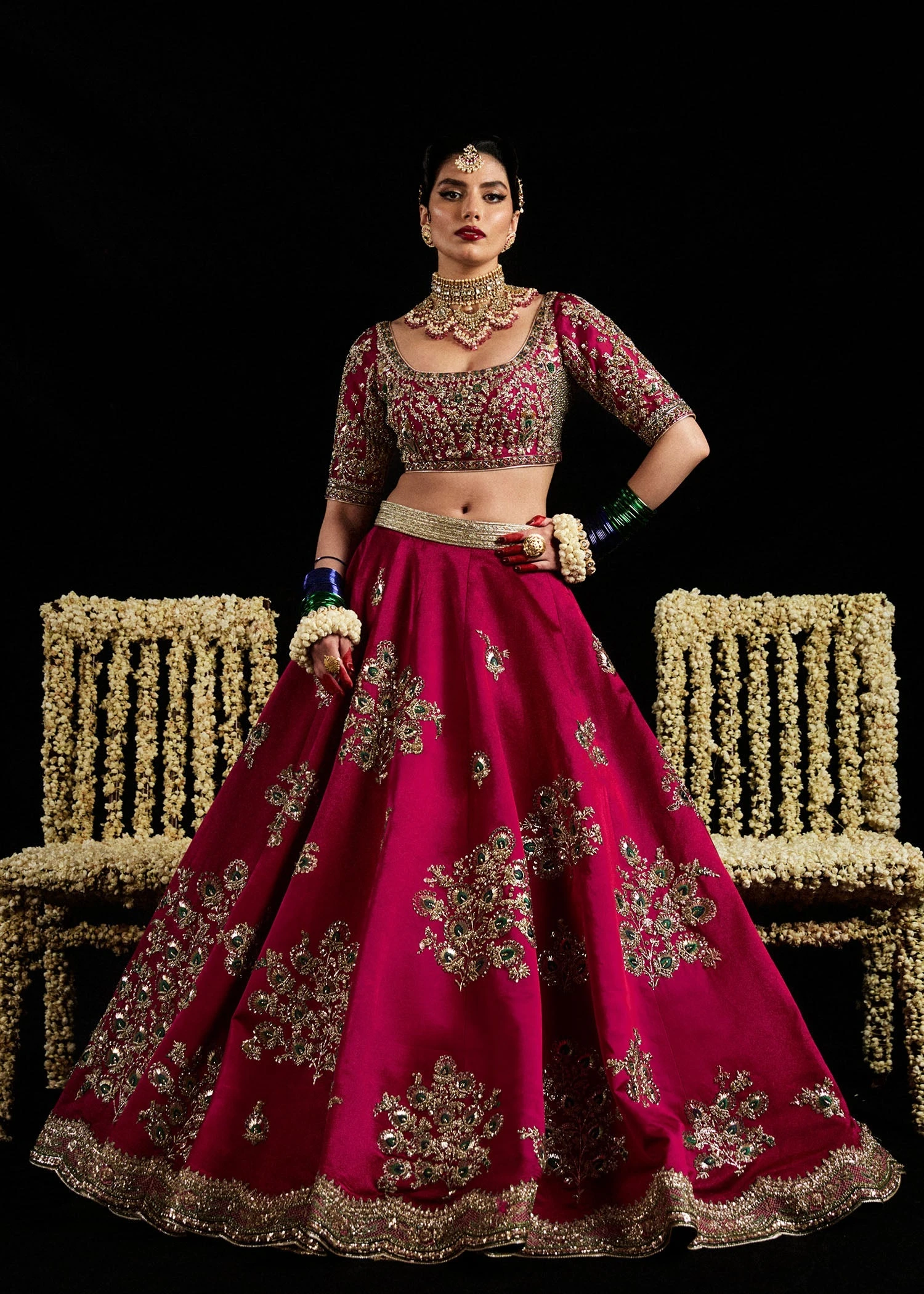 Bridal Wedding Mehndi Dress In Lehenga And Choli Style 5 Bridal Wedding Mehndi Dress In Lehenga And Choli Style - Image 3