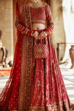 Crimson Red Lehenga Choli Dupatta Bridal Wedding Dress 12 Crimson Red Lehenga Choli Dupatta Bridal Wedding Dress -LuxPak Bridal Studio Store LatestCrimsonRedLehengaCholiDupattaBridalWeddingDress