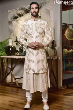Latest Groom Sherwani In Pakistan Online 2021 #GR69 -LuxPak Bridal Studio Store LatestDesignerSherwaniinPakistanOnline2021 3
