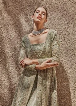 Embellished Gown Lehenga Dupatta Pakistani Bridal Dress 13 Embellished Gown Lehenga Dupatta Pakistani Bridal Dress -LuxPak Bridal Studio Store LatestGownLehengaDupattaPakistaniBridalDress